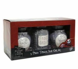 Disney Nightmare Before Christmas 3 Piece Trinket Box Gift Set Sally Canister