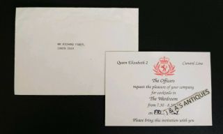 Invite From The Officers Of The Qe2 Cocktails In The Wardroom Queen Elizabeth 2