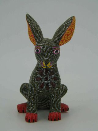 Oaxacan Wood Carving Bertha Cruz Rabbit Oaxaca Mexican Folk Art 2