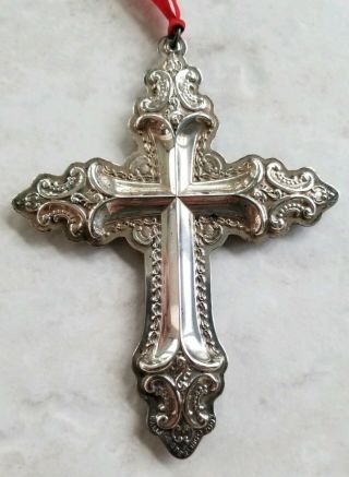 Wallace 2002 Sterling Silver Cross Christmas Ornament 363