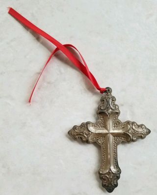 WALLACE 2002 STERLING SILVER CROSS CHRISTMAS ORNAMENT 363 2