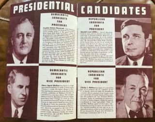 Vintage Election - 1940 Presidential Election,  Facts Book