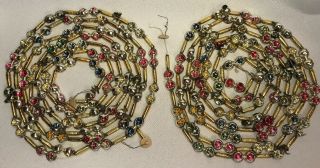 Vintage Mercury Glass Garland 2 - 96” Strands 3/8” Beads Christmas Easter