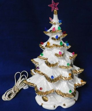 Vintage Ceramic Lighted Christmas Tree