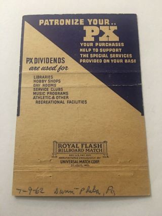 Vintage Matchbook Cover Matchcover US Air Force Base Exchange Mather Field CA 3