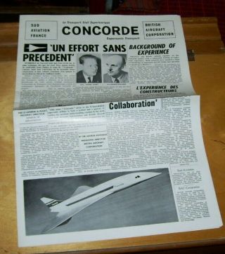 Sud Aviation Bac Concorde Supersonic Transport Newspaper C1963