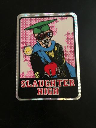 Vintage Horror Movie Prism Vending Sticker Slaughter High Rare