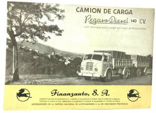 1961 Pegaso Diesel Truck Brochure