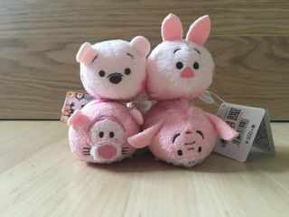 Authentic Disney Store Japan Sakura Pooh Piglet Tigger Eeyore Mini Tsum Tsum Nwt