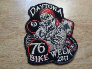 Daytona Bike Week 2017 Motorcycle Rally Skull Patch Vest Hat Shirt Badge Ace Pin