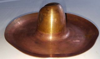 Cool Vintage Copper Sombrero Cowboy Hat Ashtray with cigar rest FAST 4