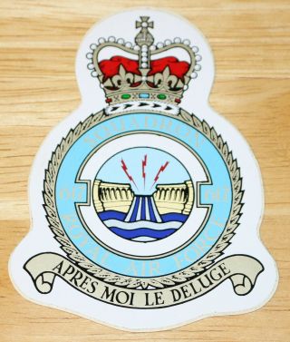 Old Raf Royal Air Force 617 Squadron Crest Sticker