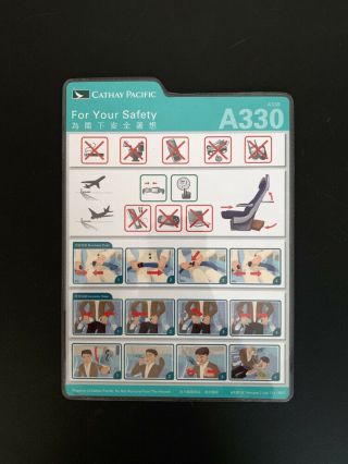 Safety Card Cathay Pacific Boeing Airbus A330 A33b