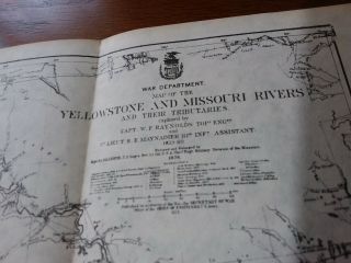 Vintage Map Of " Yellowstone Missouri Rivers And Its Tributaries Awesome