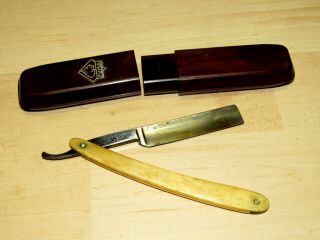 Antique Vintage Wester Stone Anchor Brand Germany Straight Razor In Puma Box