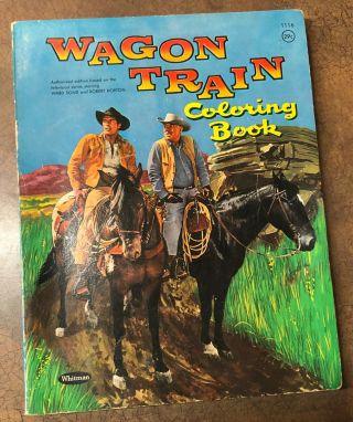 Vintage Wagon Train Coloring Book Whitman (1960) Ward Bond Robert Horton