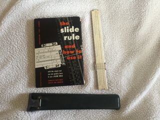 The slide rule and how to use it book with old slide rule by Hobart Sommers 1959 3