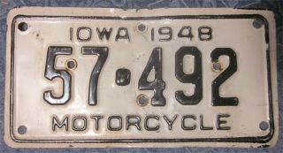1948 Iowa Motorcycle License Plate