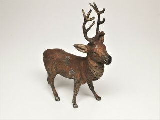 Vintage German Lead Metal Reindeer Christmas Putz Stag Buck Deer Figure 5 "