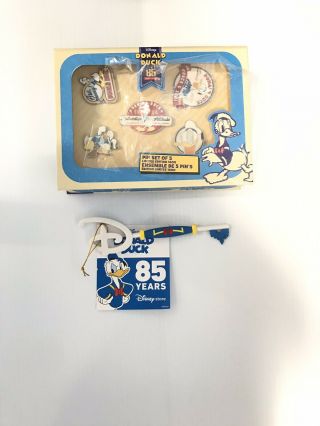 Donald Duck 85th Years Anniversary Pin Disney Store Limited Edition Le1600,  Key