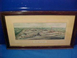 Orig 1920s General Railway Signal Co Framed Advertising Print W Factory Image