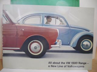 Vw Volkswagen Complete 1500 Range 24 Page Prestige Color Brochure 1961