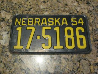 1954 54 Nebraska Ne License Plate York County - 17 - 5186