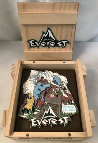 Disney Opening Day Everest Jumbo Pin Rare Htf Box Wood Crate Le 750