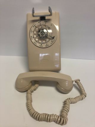 Vintage Bell System Western Electric Wall Mount Rotary Cream Telephone
