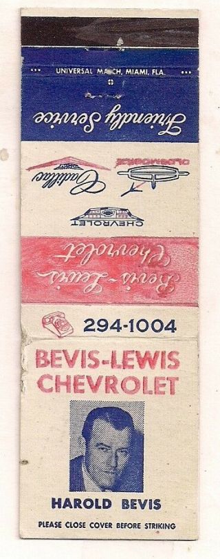 Bevis - Lewis Chevrolet,  3500 N.  Roosevelt Blvd. ,  Key West Fl Matchcover 111417