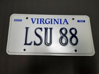 Real Vanity Va Virginia License Plate Personalized " Lsu 88 " Louisiana State