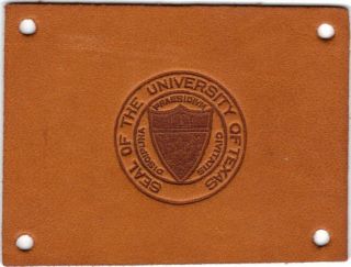 1910 Tobacco Cigarette Leather University Texas Seal Nrmt 4 Holes