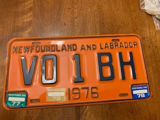 Newfoundland Labrador Ham Amateur Radio License Plate 1976 Vo1bh