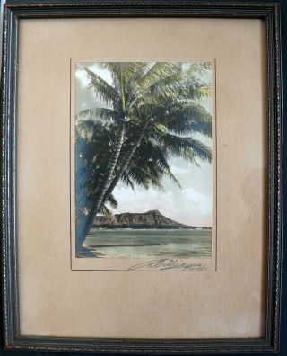 Albumen Photograph Honolulu Hawaii Pencil Signed J J Williams 1880 - 1920 2