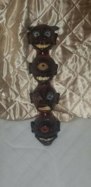 9 " Unique Handmade,  One Of A Kind Glass Goblin Pot Pipe Weed Marijuana Handblown