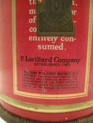 Vintage Lorillard Union Leader smoking tobacco humidor tin 4