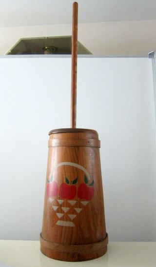 Vintage Hand Made Painted Large Butter Churn Dasher