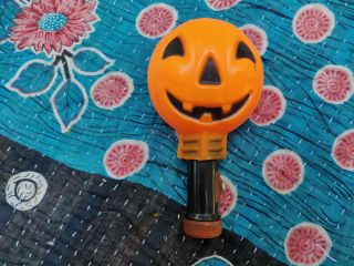 Vintage Plastic Pumpkin Halloween Flashlight Empire Plastic Corp.  5 - 1/2 "
