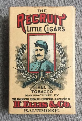 The Recruit Little Cigars,  H.  Ellis & Co.  Balt.  Md. ,  Tobacco Card,  1890 