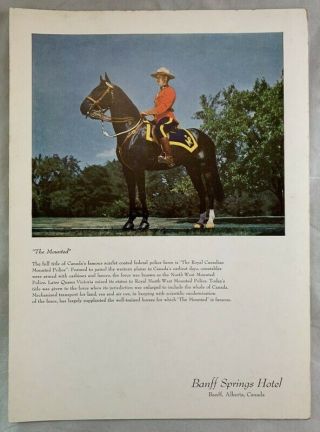 Canadian Pacific Railroad Dining Car Service Menu 1955 Mounted Police