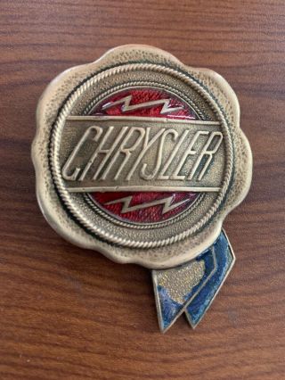 Chrysler Radiator Car Emblem Rare Vintage Enamel Porcelain Sign Badge