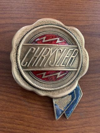 Chrysler Radiator Car Emblem Rare Vintage enamel porcelain sign badge 2