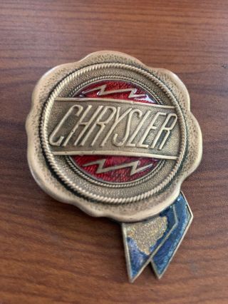 Chrysler Radiator Car Emblem Rare Vintage enamel porcelain sign badge 3
