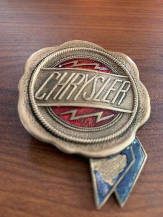 Chrysler Radiator Car Emblem Rare Vintage enamel porcelain sign badge 4