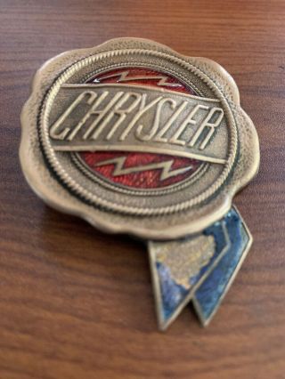 Chrysler Radiator Car Emblem Rare Vintage enamel porcelain sign badge 5