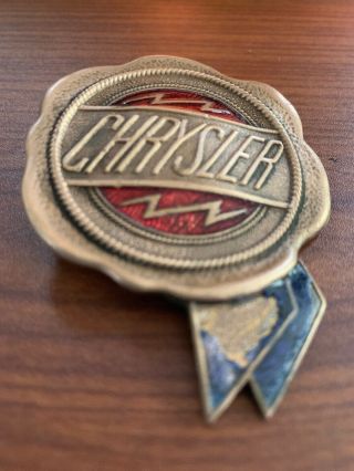 Chrysler Radiator Car Emblem Rare Vintage enamel porcelain sign badge 8