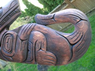 Northwest Coast Native Art Sea Otter plaque carving signed 4
