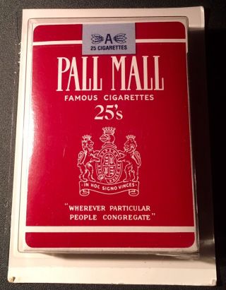 Vintage Pall Mall Cigarette Deck Of Playing Cards Tobacco Memorabilia