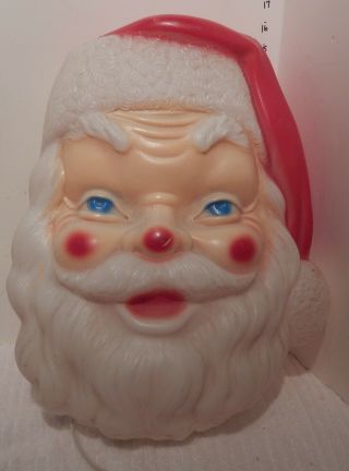 Vntg 1968 Empire Wall Hanging Santa Head Face Blow Mold 17” Christmas Decor