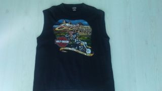 Harley Davidson Sleeveless T Shirt Black Hills 2001 Size Xl